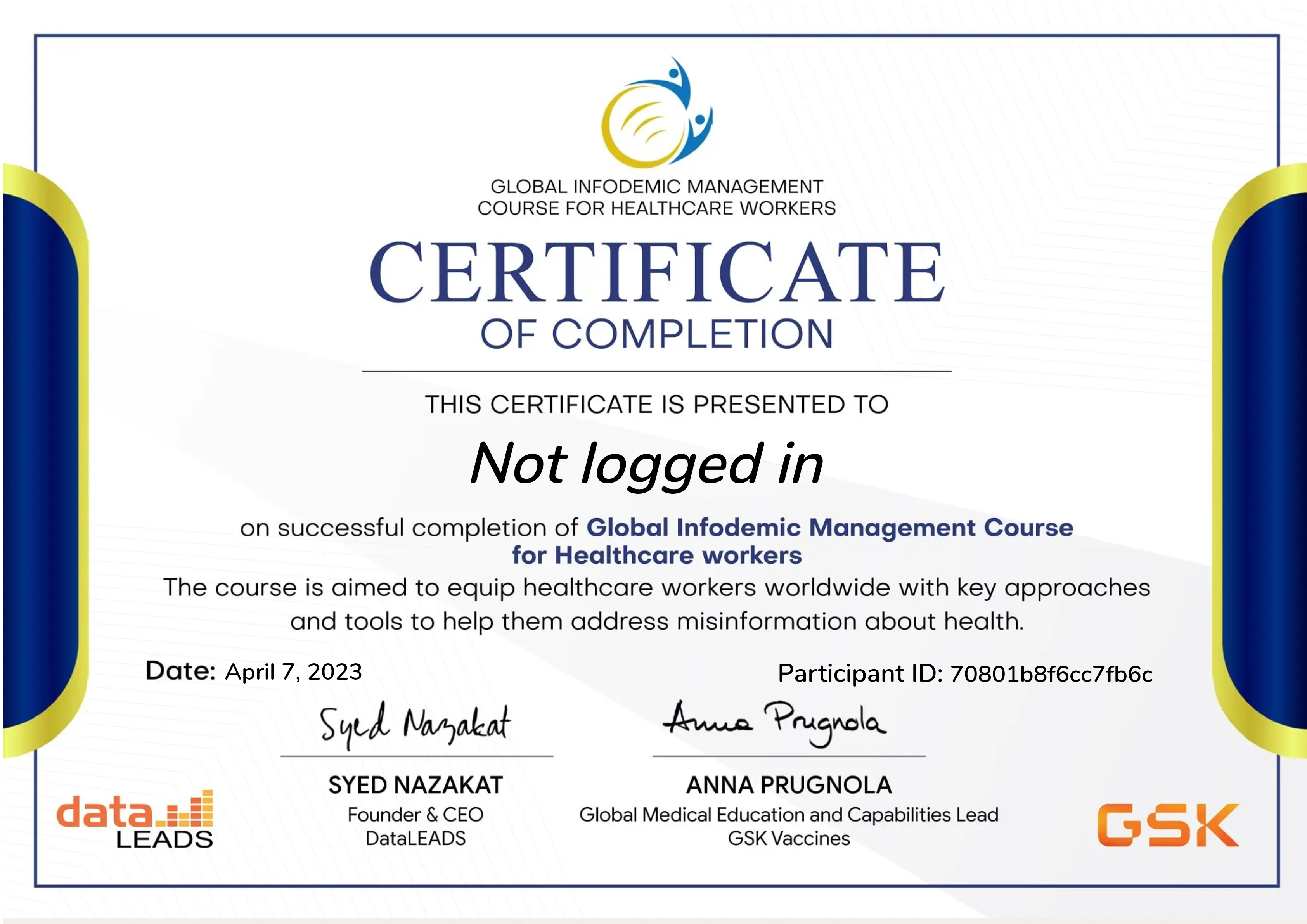 Global Infodemic Management Course for Healthcare Workers